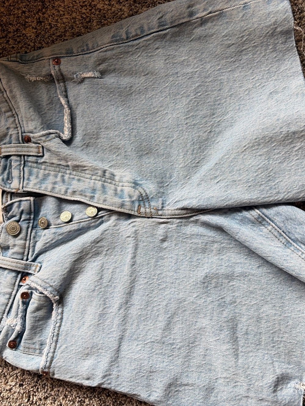 Abercrombie & Fitch Light Blue High-Rise Dad Shorts